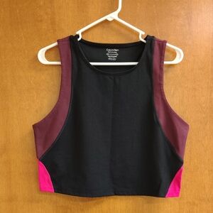 Calvin Klein Performance Black Pink and Burgundy Crop Top